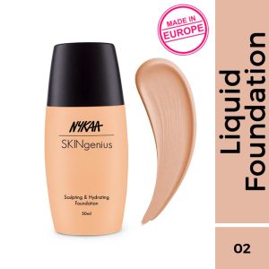 Nykaa SKINgenius Sculpting & Hydrating Dewy Foundation For Dry Skin - Almond Beige - 02(30ml)