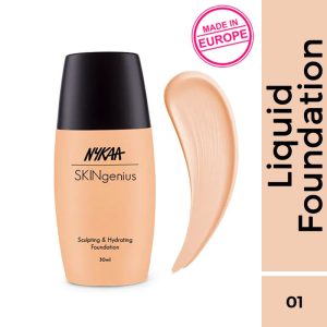 Nykaa SKINgenius Sculpting & Hydrating Dewy Foundation For Dry Skin - Pure Ivory- 01(30ml)