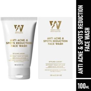 White Wolf Anti Acne & Spot Reduction For Men Reduce Pimple And Dark spots, Anti Acne Face Wash??(100 ml)
