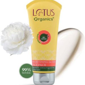 Lotus Organics+ Brightening De-Tan Face Pack|With 100% Organic White Peonies(100 g)