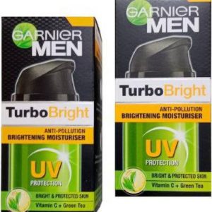 GARNIER MEN TURBO BRIGHT ANTI POLLUTION MOISTURISER CREAM 50gm*2=100gm (PACK OF 2)(100 g)