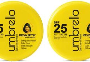 KEYA SETH AROMATHERAPY Sunscreen - SPF SPF 25 PA+++ Umbrella Sunscreen Powder SPF 25 with PA+++ UV Protection, Sweat Resistant Formula, Makeup Setting & Finishing Loose Powder, Enriched with Micronized Zinc Oxide for Oily Skin(100 g)