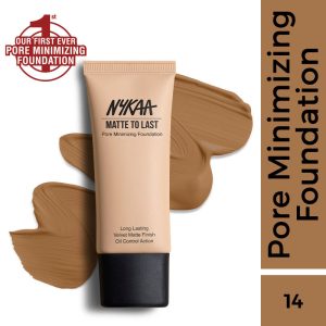 Nykaa Cosmetics Matte to Last Pore Minimizing Foundation - 14Y Deep(30ml)
