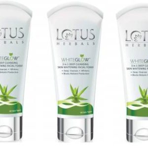 LOTUS WhiteGlow 3-In-1 Deep Cleansing Skin Whitening Facial Foam Pack of 3 Face Wash(150 g)