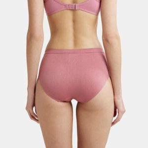 Jockey High Coverage Seamfree Microtouch Nylon Elastane Stretch High Waist Hipster With StayFresh Treatment - Heather Rose