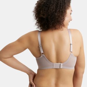 Jockey Under-Wired Non-Padded Soft Touch Microfiber Elastane Stretch Full Coverage Minimizer Bra with Broad Wings - Mocha