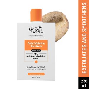 Chemist At Play Exfoliating Body Wash 4% Lactic Acid, Salicylic Acid Shower Gel for Women & Men
