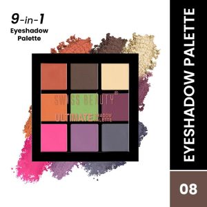 Swiss Beauty Ultimate 9 Pigmented Colors Eyeshadow Palette - Shade 08