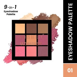 Swiss Beauty Ultimate 9 Pigmented Colors Eyeshadow Palette - Shade 01