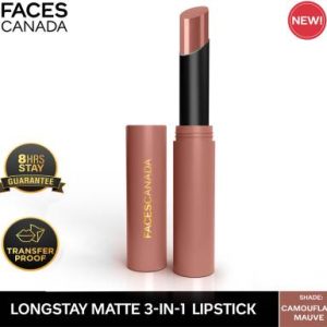 FACES CANADA Long Stay 3-in-1 Matte Lipstick(Camouflage Mauve 07, 2 g)