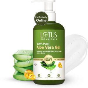 Lotus Botanicals 100% Pure Aloe Vera Gel with Vitamin E | Soothing Gel for Skin and Hair(200 ml)