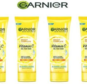 GARNIER Facewash Gel, Gentle Cleanser, Fast Brightening, For Instant Brighter Skin, Bright Complete Vitamin C, 50g PACK OF 4 Face Wash(200 ml)