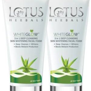 LOTUS Herbals WHITEGLOW 3 in 1 Deep Cleansing Skin Whitening Facial Foam Face Wash(200 g)