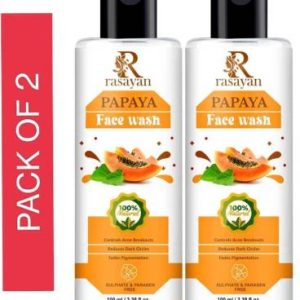 Rasayan Papaya-Foaming for Acne Prone Skin, Removes Excess Oil, Cleanse Pores and Fades Pigmentation Paraben and Sulphate Free Face Wash??(200 ml)