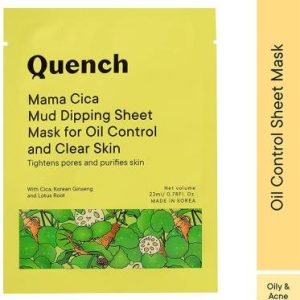 Quench Oil Control Sheet Mask for Clear Skin| with Cica & Korean Ginseng(23 ml)