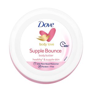 Dove Body Love Supple Bounce Body Butter Paraben Free|| 48Hrs Moisturisation With Plant Based Moisturiser Supple And Healthy Skin 245g