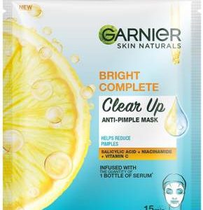 GARNIER Bright Complete Anti Pimple Sheet Mask, For Clear Glowing Skin - 28g(28 g)