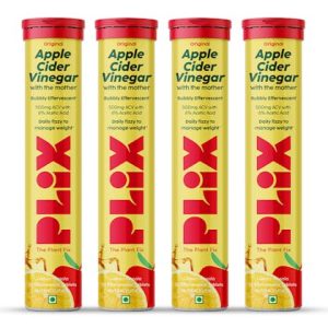 PLIX Apple Cider Vinegar Effervescent with mother for weight loss Lemon Masala