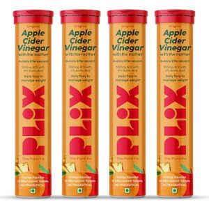 PLIX Apple Cider Vinegar Effervescent with mother for weight loss Orange