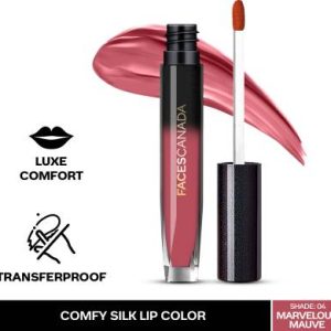 FACES CANADA Comfy Silk Lip Color I Mulberry Oil, Luxe Comfort, No Dryness(Marvelous Mauve 04, 3 ml)
