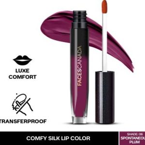 FACES CANADA Comfy Silk Lip Color I Mulberry Oil, Luxe Comfort, No Dryness(Spontaneous Plum 06, 3 ml)
