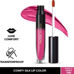 FACES CANADA Comfy Silk Lip Color I Mulberry Oil, Luxe Comfort, No Dryness(Vivify Pink 07, 3 ml)