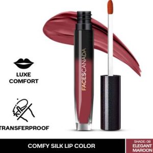 FACES CANADA Comfy Silk Lip Color I Mulberry Oil, Luxe Comfort, No Dryness(Elegant Maroon 08 3 ml, 3 ml)