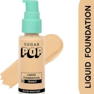 SUGAR POP Liquid Foundation - 04 Peanut | Water Resistant | Super Matte | Full Coverage Foundation(04 Peanut, 30 ml)