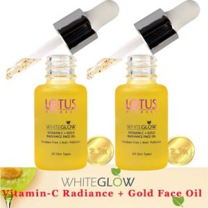 LOTUS HERBALS WhiteGlow Vitamin-C + Gold Radiance Face Oil ( Pack of 2 ) ( 15ml * 2 )(30 ml)