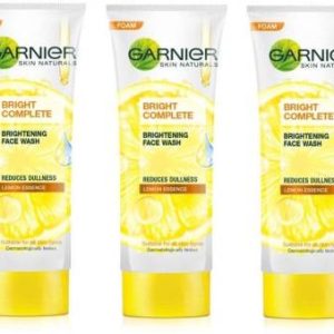 GARNIER SKIN NATURALS BRIGHT COMPLETE BRIGHTENING FACE WASH WITH LEMON ESSENCE (3*100G) Face Wash(300 g)