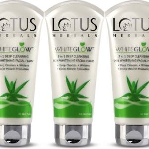 LOTUS HERBALS Whiteglow 3 In 1 Deep Cleaning Skin Whitening Facial Foam|Dark Spots Face Wash(300 g)