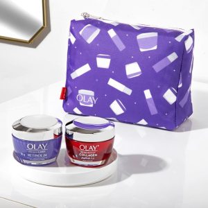 Olay You Glow Girl Giftpack, Collagen Cream & Retinol Cream With Free Preimum Pouch(100gm)