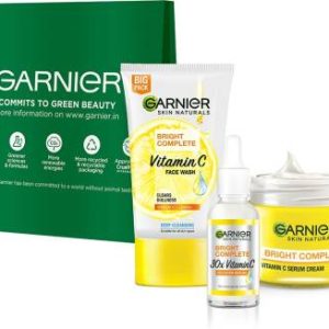 GARNIER Vitamin C Regime Pack (Facewash 150g + Serum 30 ml + SPF 40, 45g)(3 Items in the set)