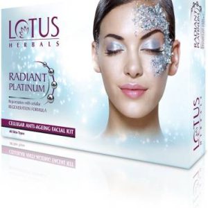 LOTUS HERBALS Radiant Platinum Cellular Anti-Ageing Facial Kit(4 x 9.25 g)