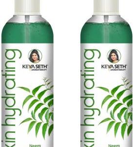 KEYA SETH AROMATHERAPY Skin Hydrating Neem Toner-Anti Acne & Pimple for Oily Skin & Revitalizing Natural Glow Enriched with Pure Neem & Sweet Geranium Essential Oil (200ml X 2) Men & Women(400 ml)