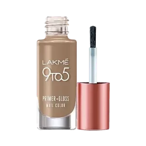 Lakme 9to5 Primer + Gloss Nail Colour Brown Sandcastle