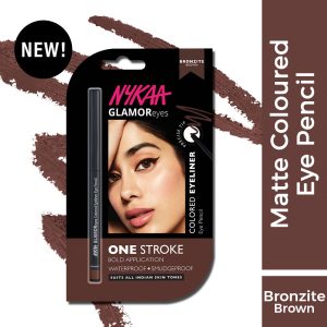 Nykaa GLAMOReyes Waterproof & Smudgeproof Colored Kajal Eyeliner Eye Pencil - Bronzite