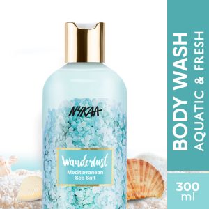 Nykaa Wanderlust Mediterranean Sea Salt Body wash with Fresh Aquatic Scent + 0% Paraben (100% Vegan)