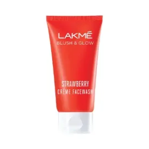 Lakme Blush & Glow Strawberry Creme Facewash,Gentle Cleanser Face Wash(50 g)
