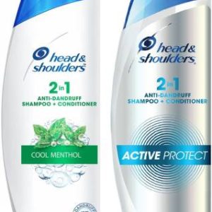 HEAD & SHOULDERS Anti Dandruff 2 in 1 Shampoo + Conditioner Cool Menthol & Active Protect Each 340ml Pack Of 2(680 ml)
