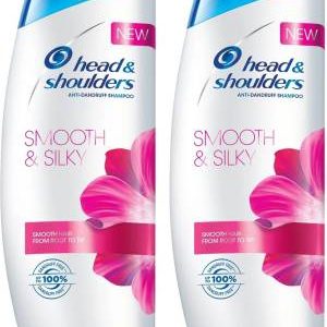 HEAD & SHOULDERS Anti Dandruff Smooth & Silky Shampoo Each 340ml Pack Of 2(680 ml)