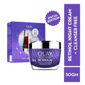 Olay Retinol Kit For Overnight Repair - Cream With Free Cleanser(150g)