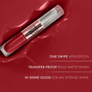 Lakme 9 to 5 Matte to Glass Liquid Lip(Fiery Red, 7.6 g)