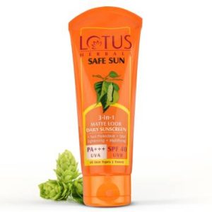 LOTUS HERBALS Sunscreen - SPF 40 PA+++ SafeSun 3in1 Matte look daily Tinted sunscreen|SPF 40 PA+++|BB glow??(75 g)