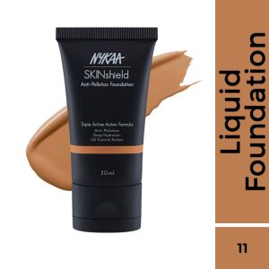 Nykaa SkinShield Anti-Pollution Matte Foundation for Oily Skin - Toasty Caramel-11(30ml)