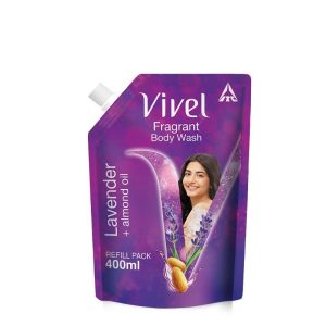 Vivel Fragrant Body Wash Lavender & Almond Oil Moisturizing Shower Gel Supersaver Refill Pack(400ml)