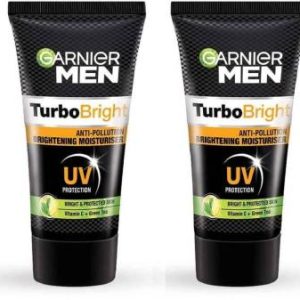 GARNIER Men, Moisturiser, Brightening and Anti-Pollution, TurboBright (Pack of 2)(80 g)