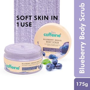 MCaffeine Blueberry Breeze Body Scrub For Glowing Skin, Exfoliates & Removes Tan(175g)