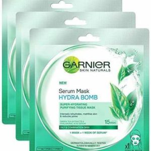 GARNIER Skin Naturals Face Serum Sheet Mask (Green), (Pack Of 3)(84 g)