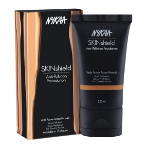 Nykaa SkinShield Anti-Pollution Matte Foundation for Oily Skin - True Toffee-12(30ml)